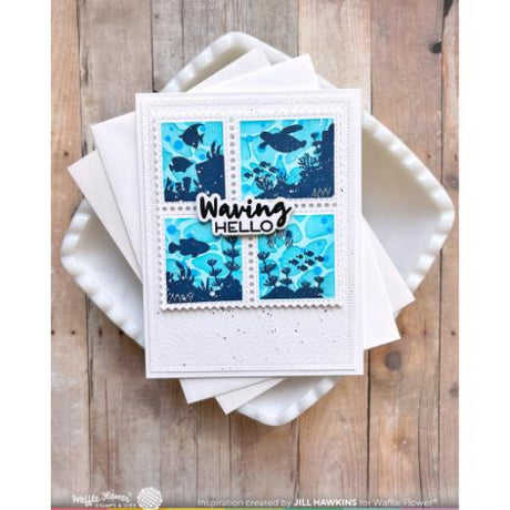 Waffle Flower - Postage Collage Coral Reef Silhouettes Stamp Set