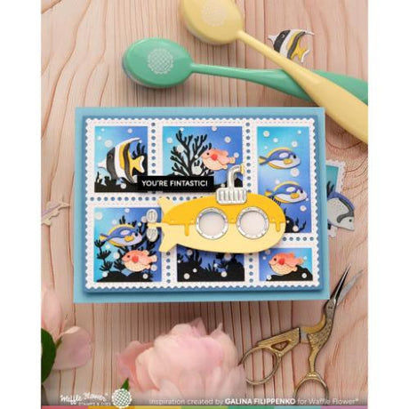 Waffle Flower - Postage Collage Coral Reef Silhouettes Stamp Set