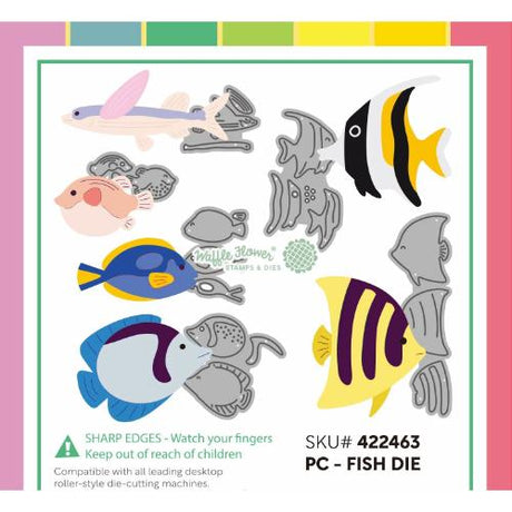 Waffle Flower - Postage Collage Fish Die