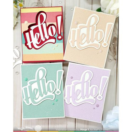 Waffle Flower - Waving Hello Word Die