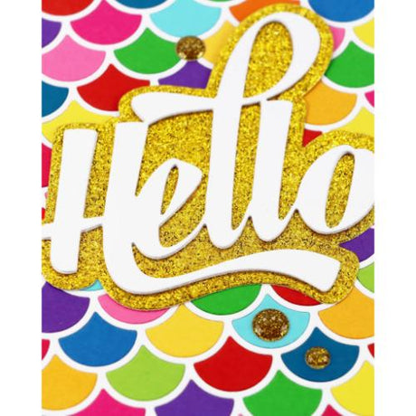 Waffle Flower - Waving Hello Word Die