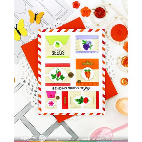 Waffle Flower - Postage Collage Seeds Details Die