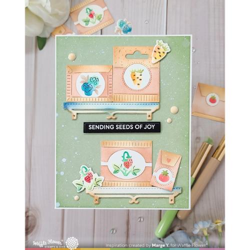 Waffle Flower - Postage Collage Seeds Details Die