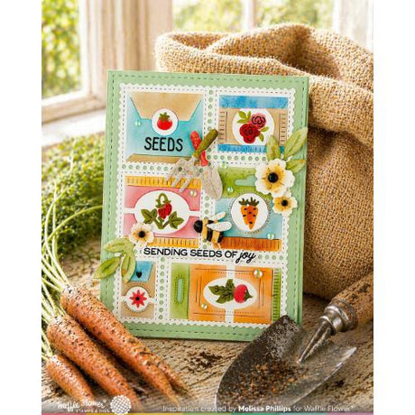 Waffle Flower - Postage Collage Seeds Details Die