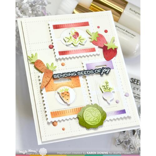 Waffle Flower - Postage Collage Seeds Details Stamp Set