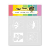 Waffle Flower - Square Postage - Pansy Stencil