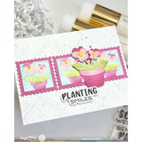 Waffle Flower - Square Postage - Pansy Stencil