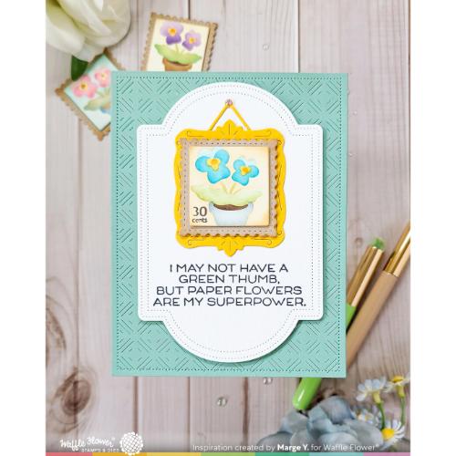 Waffle Flower - Square Postage - Pansy Stencil