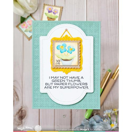 Waffle Flower - Square Postage - Pansy Stencil