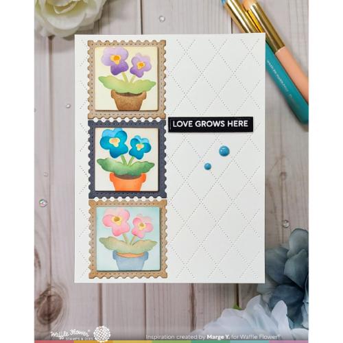 Waffle Flower - Square Postage - Pansy Stencil