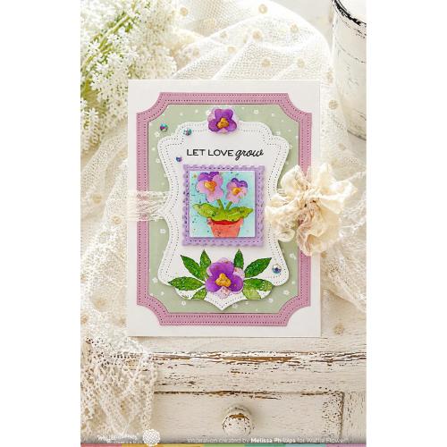 Waffle Flower - Square Postage - Pansy Stencil