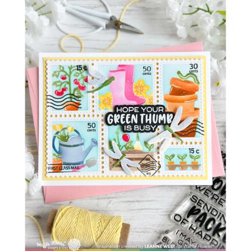 Waffle Flower - Postage Collage Gardening Stencil