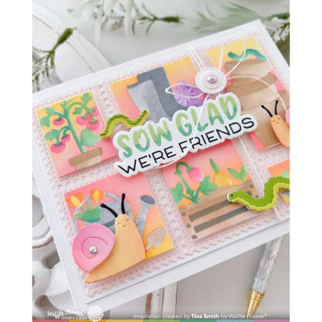 Waffle Flower - Postage Collage Gardening Stencil