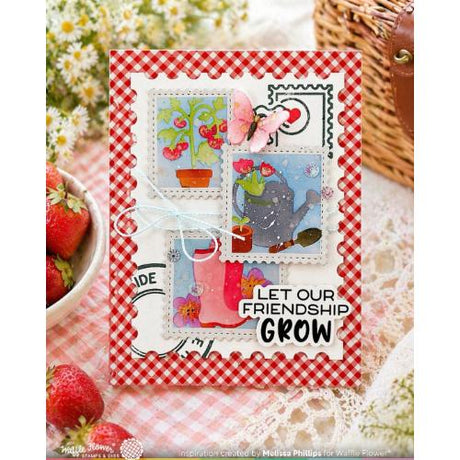 Waffle Flower - Postage Collage Gardening Stencil