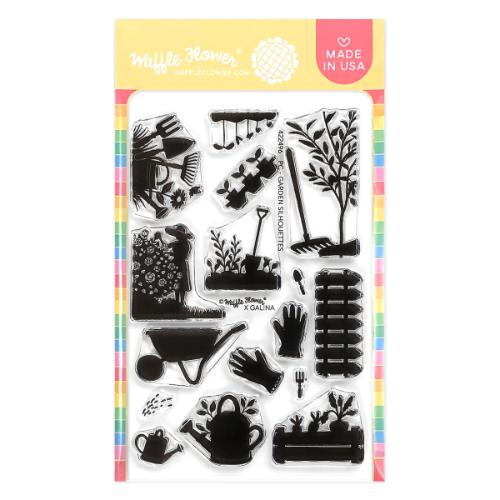 Waffle Flower - Postage Collage Garden Silhouettes Stamp Set