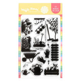 Waffle Flower - Postage Collage Garden Silhouettes Stamp Set