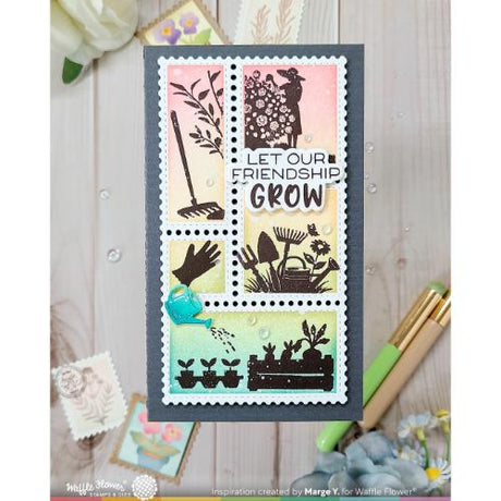 Waffle Flower - Postage Collage Garden Silhouettes Stamp Set
