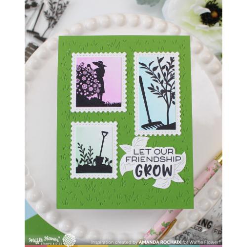 Waffle Flower - Postage Collage Garden Silhouettes Stamp Set