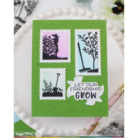 Waffle Flower - Postage Collage Garden Silhouettes Stamp Set