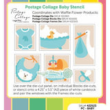 Waffle Flower - Postage Collage Baby Stencil