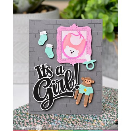 Waffle Flower - Postage Collage Baby Stencil