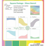 Waffle Flower - Square Postage - Wave Stencil