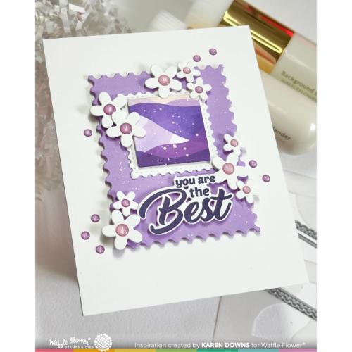 Waffle Flower - Square Postage - Wave Stencil