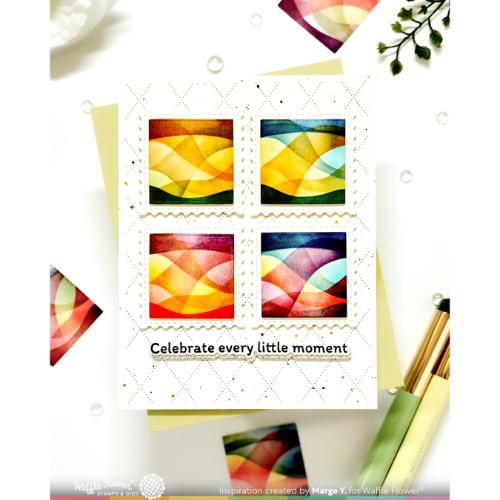 Waffle Flower - Square Postage - Wave Stencil