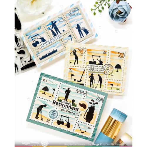 Waffle Flower - Postage Collage Golf Silhouettes Stamp Set