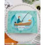 Waffle Flower - Postage Collage Fishing Silhouettes Stamp Set
