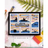 Waffle Flower - Postage Collage Fishing Silhouettes Stamp Set