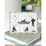 Waffle Flower - Postage Collage Fishing Silhouettes Stamp Set