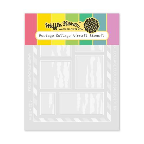 Waffle Flower - Postage Collage Airmail Stencil
