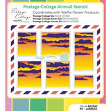 Waffle Flower - Postage Collage Airmail Stencil