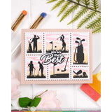 Waffle Flower - Postage Collage Airmail Stencil