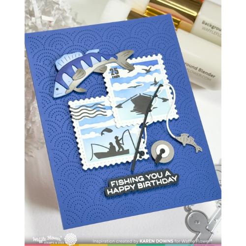 Waffle Flower - Postage Collage Airmail Stencil