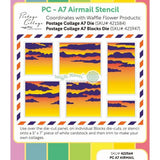 Waffle Flower - Postage Collage A7 Airmail Stencil