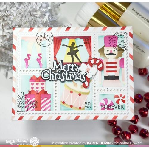 Waffle Flower - Postage Collage Nutcracker Stencil