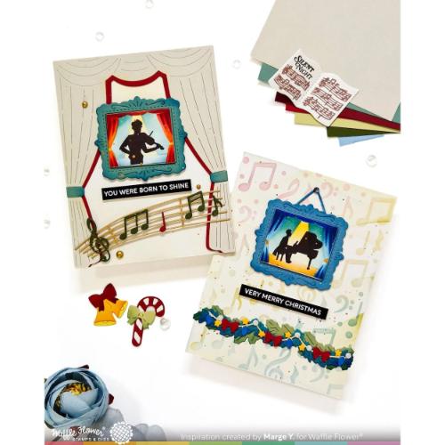 Waffle Flower - Postage Collage Ballerina Silhouettes Stamp Set
