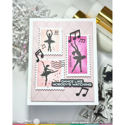 Waffle Flower - Postage Collage Ballerina Silhouettes Stamp Set