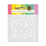Waffle Flower - Musical Notes Background Stencil
