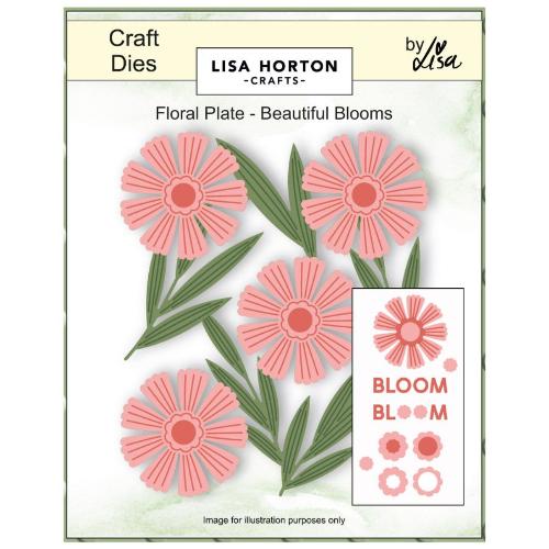 Lisa Horton Crafts Plate Die Set-Beautiful Blooms Floral