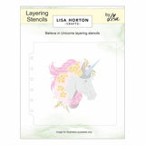 Lisa Horton Crafts Layering Stencil 6"x6" Believe in Unicorns