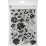 Pinkfresh Studio Clear Stamp Set 6"X8" Embroidered Blossoms