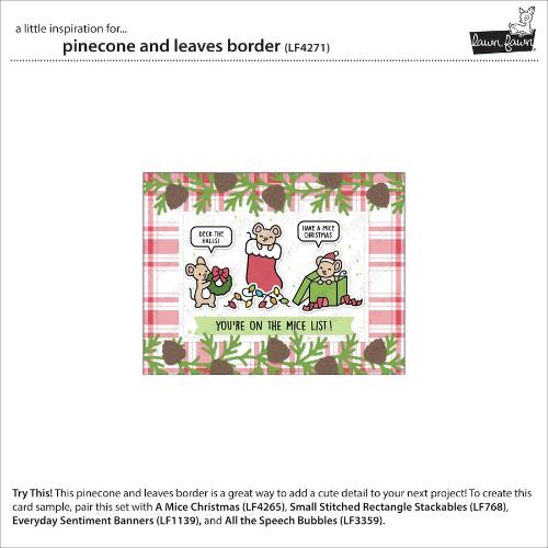 Lawn Fawn - Lawn Cuts - Pinecone and Leaves Border Dies