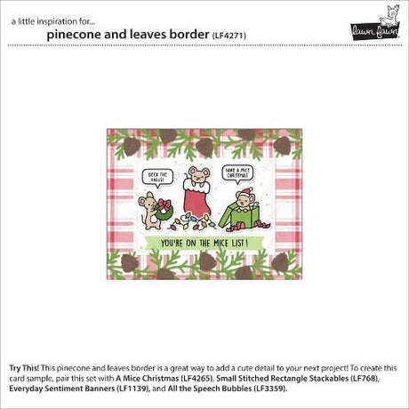 Lawn Fawn - Lawn Cuts - Pinecone and Leaves Border Dies