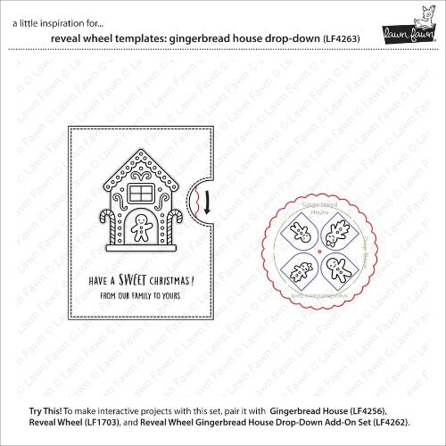 Lawn Fawn - Lawn Clippings - Reveal Wheel Templates: Gingerbread House Drop-Down