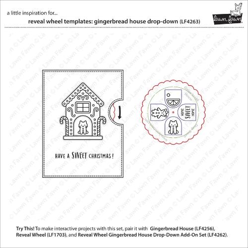 Lawn Fawn - Lawn Clippings - Reveal Wheel Templates: Gingerbread House Drop-Down
