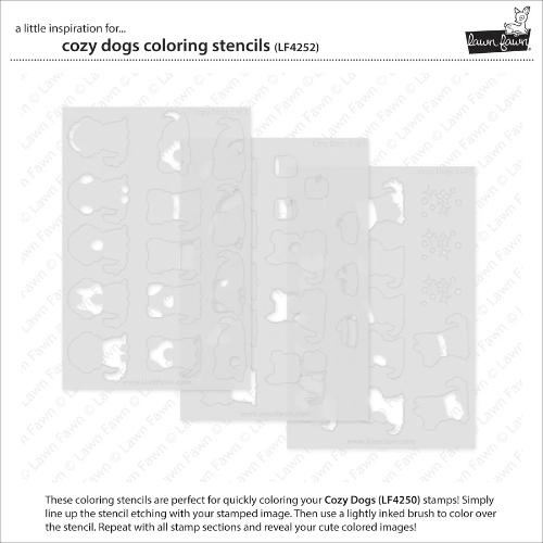 Lawn Fawn - Lawn Clippings - Cozy Dogs Coloring Stencil