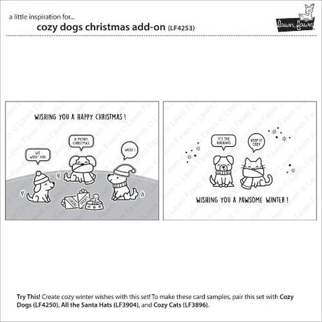Lawn Fawn - Stamps - Cozy Dogs Christmas Add-On